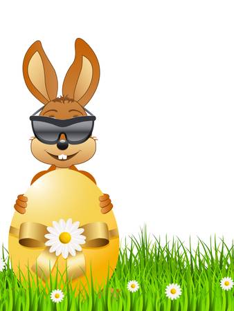 easter card with easter bunnyのイラスト素材