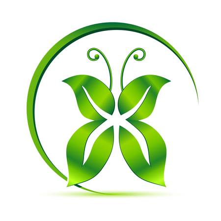 green eco sign - butterflyのイラスト素材