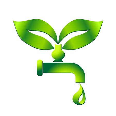 water tap with drop - eco signのイラスト素材