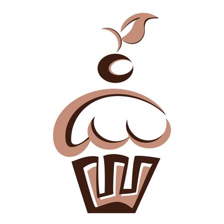 muffin   cupcake with cherryのイラスト素材