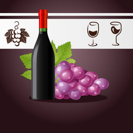 wine and grapesのイラスト素材