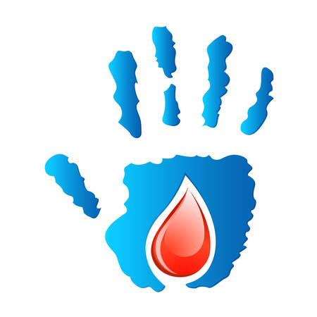 blood donation - hand and blood dropのイラスト素材
