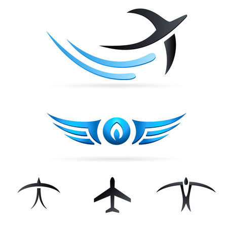 flying birds and anoter air signsのイラスト素材