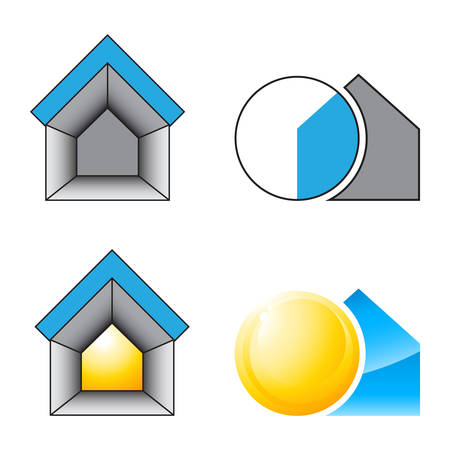 real estate iconsのイラスト素材