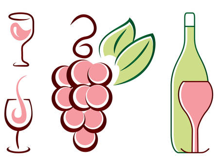 wine iconsのイラスト素材