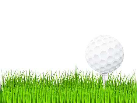 golf ball on green grassのイラスト素材