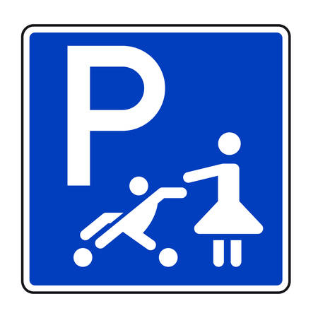 parking sign for women with childrenのイラスト素材