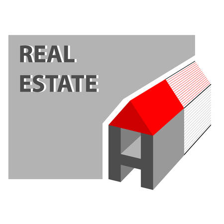 Home, real estate - 3d sign, symbolのイラスト素材