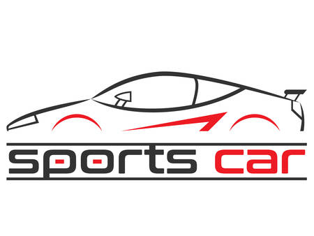 Sports car symbol illustration on white background.のイラスト素材