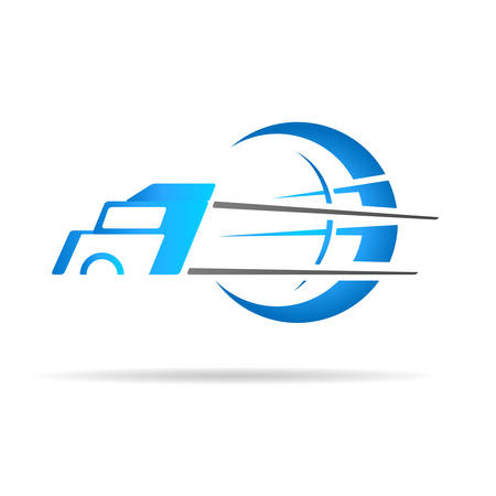 truck icon with globeのイラスト素材