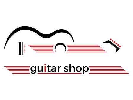 guitar shop - vector iconwith guitarのイラスト素材