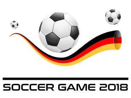 soccer game banner with german flag and soccer ballのイラスト素材