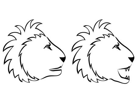lion head - silhouetteのイラスト素材