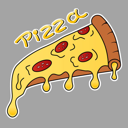 cheese pizza slice - cartoon logo designのイラスト素材