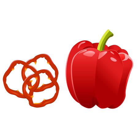 red sweet paprika - food iconのイラスト素材