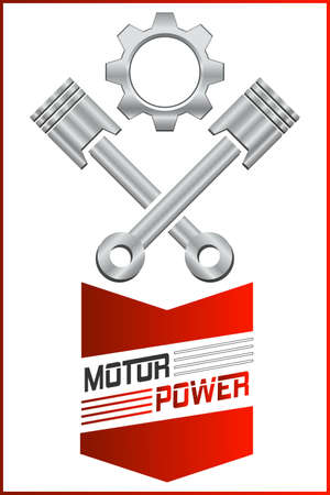 engine piston with gear wheel - motor power  designのイラスト素材