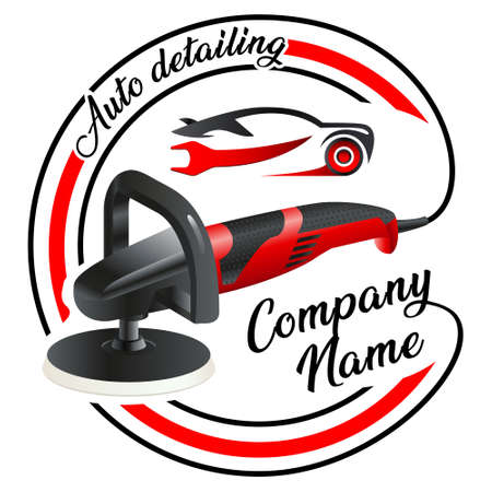 auto detailing - car polish machineのイラスト素材