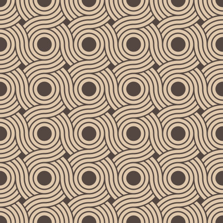 seamless background, wallpaper - circle, cycle, ring with brown and beige colorのイラスト素材