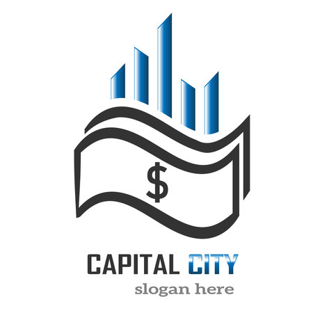 capital city - money company logo with city skylineのイラスト素材