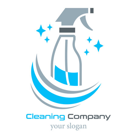 cleaning company logo - spray bottle, cleanlinessのイラスト素材