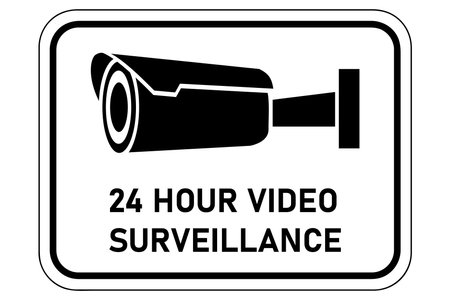 24 hour video surveillance - sign, symbolのイラスト素材