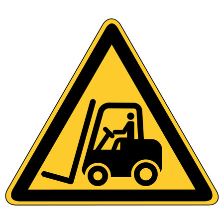 fork lift triangle sign - vector designのイラスト素材