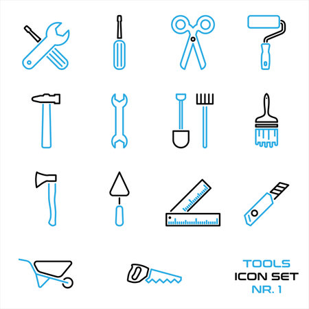 tools set - website icon setのイラスト素材