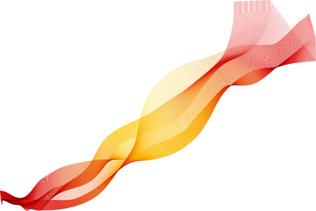 Abstract wavy red-yellow lines on a white background.のイラスト素材