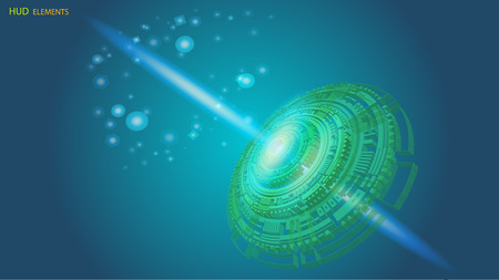 Abstract user HUD interface from glowing futuristic elements. EPS 10.のイラスト素材