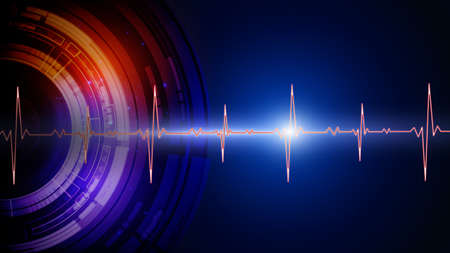 Abstract user HUD interface from glowing futuristic elements.High-tech digital network, communications, high technology.の写真素材