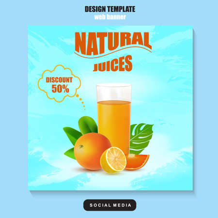 Healthy food, social media promotion template. Advertising, advertising banner, product marketing.のイラスト素材