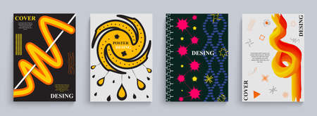 Vector abstract colored banners. Cover design. Simple geometric shapes and figures EPS 10.