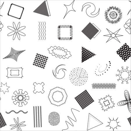 Vector seamless design. Simple geometric shapes and figures. EPS 10.