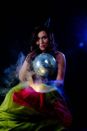 Sexy witch with magicballの写真素材