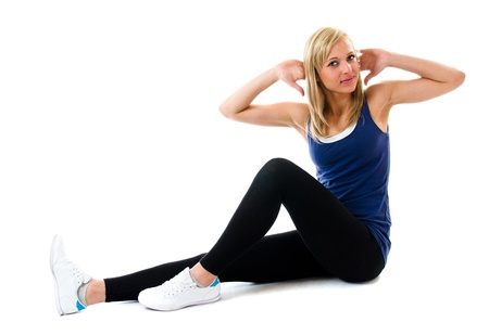 Woman Doing Sit Ups の写真素材