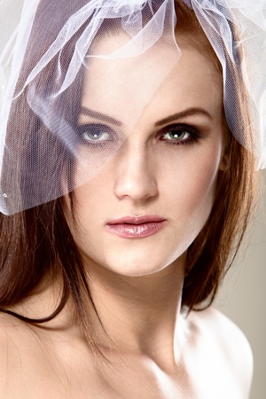 Portrait of beautiful bride. Wedding dress.の写真素材