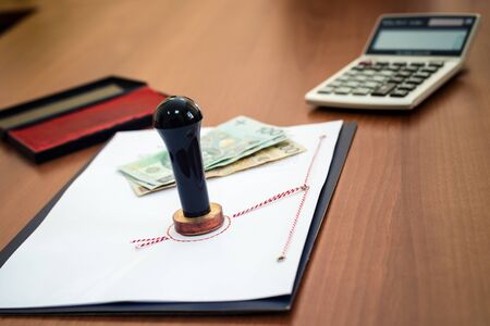 Polish money for a notarial actの写真素材