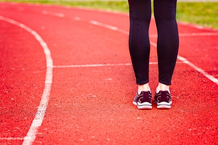 Woman run training outdoors.  Health and sport concept.の写真素材