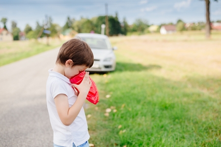 Seven years old child feeling bad - suffers from motion sickness