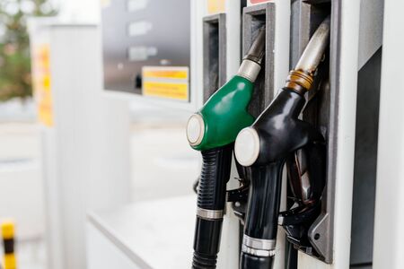 Gasoline and diesel distributor at the gas stationの写真素材