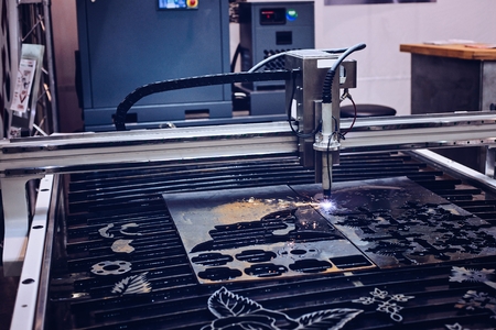 High precision CNC plasma cutting machineの写真素材