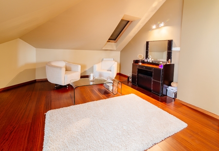 Relax rest area at home, armchairs and coffee tableの写真素材