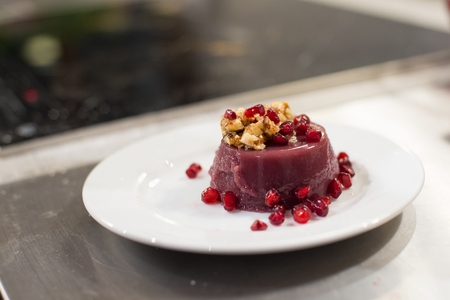 Pelamushi sweet traditional Georgian dessert made from corn flour and grape juice. Georgian foodの写真素材