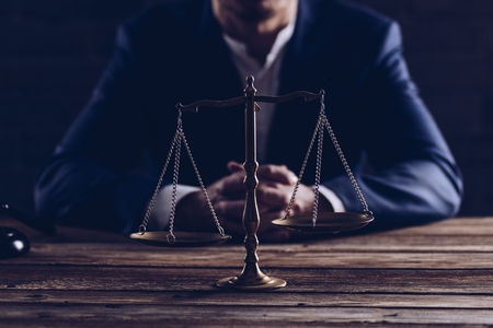 Male lawyer in his office. Law conceptの写真素材
