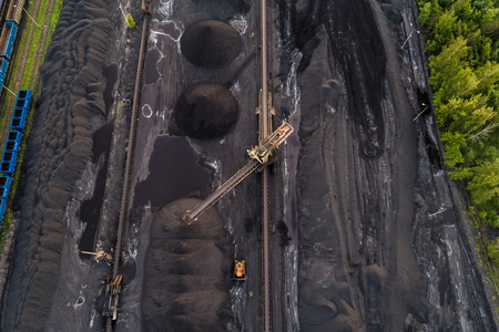 Aerial drone view on coal mine. Gliwice, Silesia, Polandの写真素材