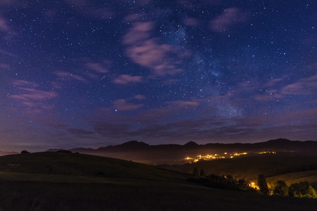 Beautiful starry night in Polish Tatra mountains. Grywald, Polandの写真素材