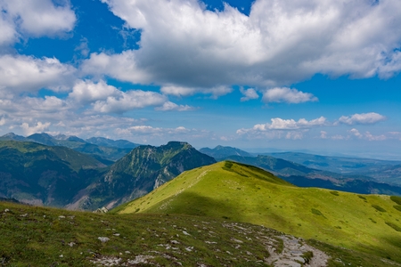 Mountain trail to Czerwone Wierchy. Polish Tatra mountains. Zakopane, Polandの写真素材