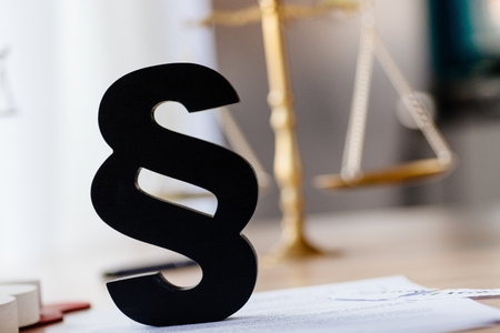 Wooden paragraph, the symbol of law and legal systemの写真素材