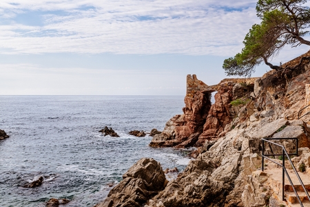 Cami de Ronda tourist track in Lloret de Mar, Costa Brava, Spainの写真素材