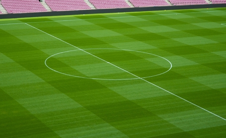 Green football playing field. Football stadiumの写真素材
